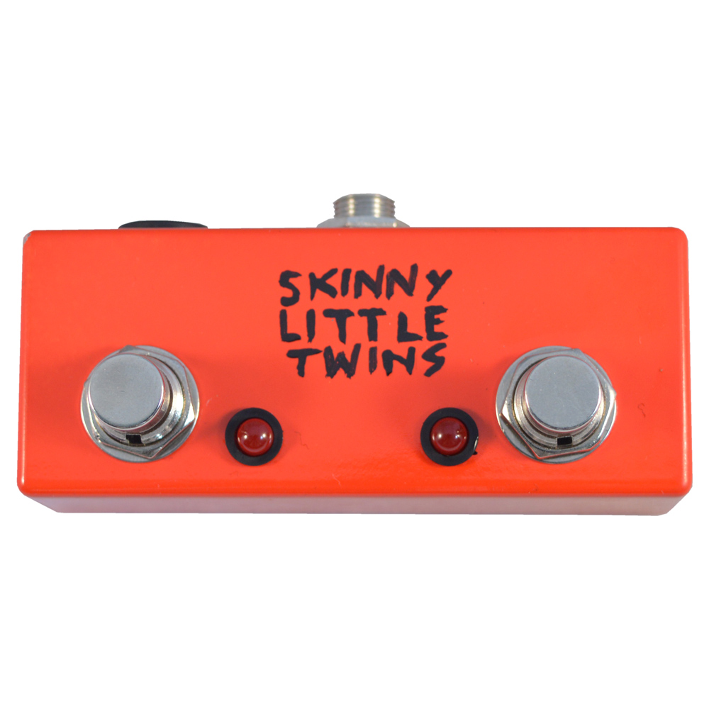 Skinny Little Twins Dual Latching Footswitch with LEDs Face